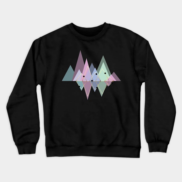 Abstract Mountains Triangles Pastels | Geometry Crewneck Sweatshirt by Art by Ergate